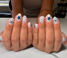 Nub Nails, Easy Nail Art Stars, Almond Nail Inspo With Gems, Cute Nail Inspo Short Easy, Cute Concert Nails, Short Gel Nails Funky, Megan Moroney Nail Ideas, Fall Nails For Florida