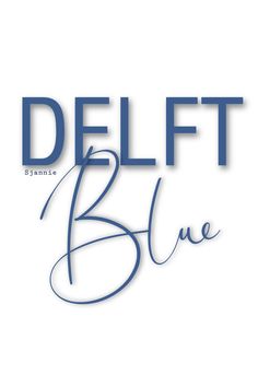 the delft bleu logo is shown on a white background with blue lettering