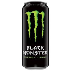 monster energy drink can on white background