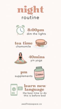 Nighttime Ritual, Bedtime Yoga, Nighttime Routine, Self Care Bullet Journal, Night Time Routine, Evening Routine, Wellness Routine, How To Stay Awake, Bedtime Routine