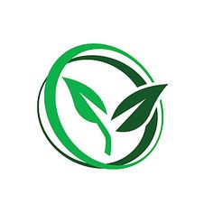 a green leaf logo in a circle on a white background with the letter o inside it