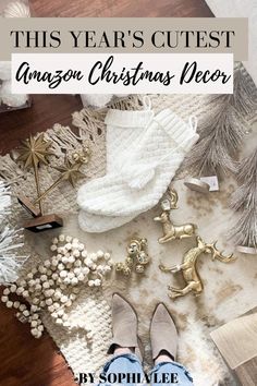 christmas decor with text overlay that reads this year's cutest amazon christmas decor