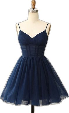 Straps A-Line Navy Blue Short Party Dress Blue Grad Dresses Short, Navy Blue Grad Dresses, 6th Grade Dance Dresses, Hot Pink Homecoming Dress, Navy Homecoming Dress, Mini Homecoming Dress, Short Sleeveless Dress, Semi Dresses, Homecoming Dress Short