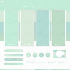 the mint green color palettes are all in different sizes and shapes, including one for each