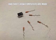 an image of some electronic components in the snow with text that reads and that's how computers are made