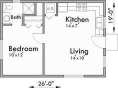 the floor plan for a two bedroom apartment with an attached kitchen and living room area