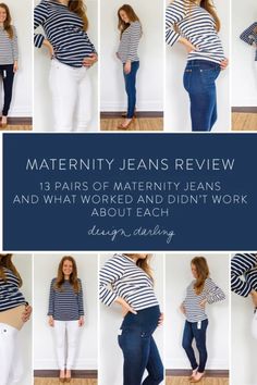 I ordered 13 pairs of maternity jeans from all different retailers at all different price points and took notes on the pros and cons of each. Best Maternity Jeans, Blue And White Home Decor, Toddler Boy Style, Review Design, Blue And White Home, Maternity Work Wear