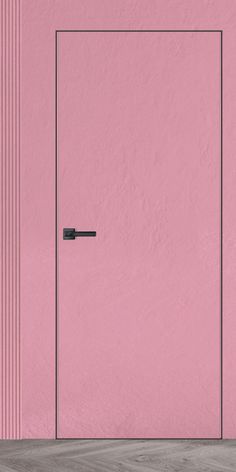 Primed Door Example For Plastering In Pink Frameless Belldinni Modern Door | Buy Doors Online Type Of Doors, Minimal Door, Space Door, Modern Interior Door, Frameless Door, Pocket Door Hardware, Pink Door, Concealed Hinges, Modern Door