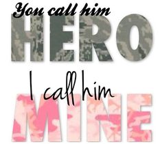 the words you call him hero, i call him mine are in black and pink