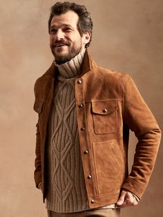 Brown Suede Leather Jacket, Trucker Jacket Men, Winter Swag, Motorbike Jackets, Slim Fit Coat, Cafe Racer Jacket, Suede Leather Jacket, Racer Jacket, Lambskin Leather Jacket