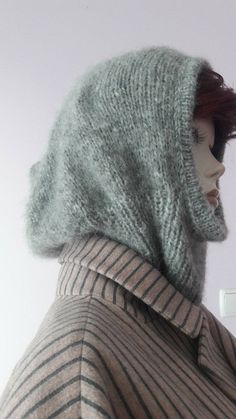 Check out this item in my Etsy shop https://www.etsy.com/listing/1270542742/handknit-mohair-balaclava-capor-hood Cozy Hand Knitted One-size Balaclava, Gray Full Face Balaclava For Winter, Loose Balaclava, Mohair Balaclava, Balaclava Crochet, Yarn Cozy, Balaclava Mask, Sports Helmet, Crochet Inspo