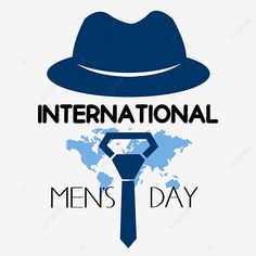 the international men's day logo with a tie and hat on top of it