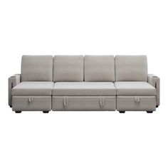 Transform your living space with our stylish 96" U-Shaped Sectional Sofa with Storage, designed to elevate comfort and functionality. This modern sectional features a versatile pull-out sleeper and spacious storage chaise, perfect for accommodating guests and stowing away essentials. Covered in soft, durable linen with a solid wood frame, it combines sleek design with practical comfort. Each seat is plush, filled with high-density foam, ensuring hours of relaxation. The built-in cup holders add Storage Chaise Lounge, Sectional Sofa Beige, Pull Out Sleeper Sofa, U Shaped Sectional Sofa, Pull Out Sofa Bed, Comfy Living Room, Storage Chaise, U Shaped Sofa, Sofa Bed With Storage