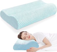 Special Feature Foldable Color Blue Size Standard Fill Material Memory Foam About this item 【SLOW REBOUND HIGH QUALITY MEMORY FOAM】Soft memory foam pillow with 3-5 seconds automatic rebound. Feels like sleeping on a cloud, and effectively relieves head, shoulder, and neck pain to provide a comfortable sleep. For office workers, the elderly, teenagers, students to provide deep sleep. 【PURE COTTON PILLOWCASE】Pure cotton textile pillowcase can effectively absorb moisture and keep your skin dry. Soft, comfortable and skin-friendly touch, no matter side or stomach lying won’t squeeze face. The pillowcase is removable and machine-washable. 【UNIQUE 2 HEIGHTS DESIGN】Still finding a right height pillow? Have a CloudBliss pillow equal to own a low pillow & a high pillow. The two sides have different Pillow For Neck, Cervical Pillow, Orthopedic Pillow, Cervical Pillows, Stomach Sleeper, Neck Pain Relief, Neck And Shoulder Pain, Foam Pillow, Memory Foam Pillow