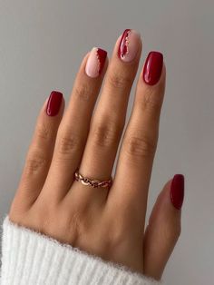 Red Christmas Nails, Christmas Nails Easy, Nagel Tips, Christmas Gel Nails, Smink Inspiration, Casual Nails, Festival Nails, Xmas Nails, Classy Nails