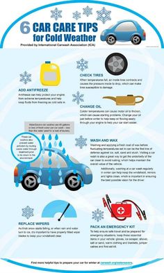 an info sheet describing how to use car care tips for cold weather and winter weather