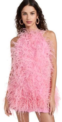 Cult Gaia “Shannon” Pink Feather Mini Dress Size Medium | eBay Midi Outfits, Ostrich Feather, Pink Feathers, Feather Dress, Cult Gaia, India Fashion, Dress Fabric, Pink Dress, Tulle Skirt