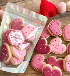 valentine's day cookies in the shape of hearts