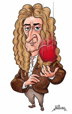 a cartoon drawing of a man holding an apple