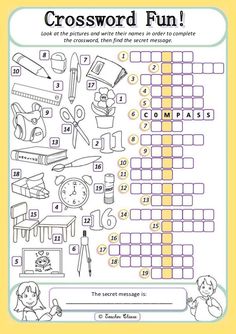 the crossword fun worksheet for children