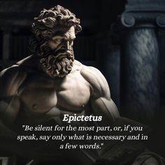 an image of a statue with the quote epictetus