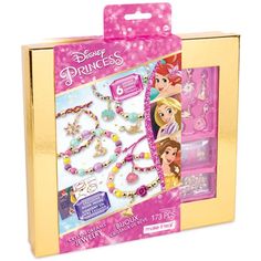 Make craft time magical with 6 DIY Swarovskicrystal bracelets inspired by Disney Princesses Ariel, Belle and Rapunzel. The kit comes complete with an exclusive 40-page Make It Real book! SHOW YOUR DISNEY DEVOTION: A little glimmer, a lot of fun, these sparkling bracelets are the perfect way for Disney fans to celebrate the magical stories of Princesses Ariel, Belle and Rapunzel. CREATE SIX BRACELETS: This kit includes everything kids need to make unique bracelets complete with beautiful charms f Belle And Rapunzel, Real Disney Princesses, Disney Princess Books, Princess Bracelet, Princess Book, Jewelry Kit, Dream Bracelet, Jewelry Making Kits, Jewelry Kits