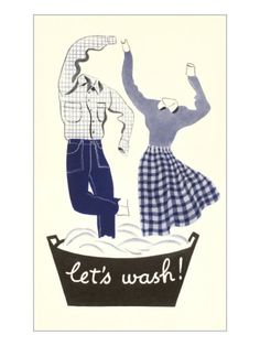 a card with an image of a man and woman dancing