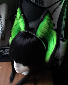 How To Make Animal Ears Headbands, Bat Ears Headband, Bat Ears, Mermaid Bra, Looking For Friends, Goth Look, Ears Headband, Black Bat, Emo Outfits