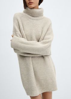 Ribbed turtleneck dress Pastel, Oversized Wool Coat, Long Flowy Skirt, Rib Sweater, Pastel Grey, Ribbed Sweater Dress, Turtleneck Dress, Turtleneck Long Sleeve, Ribbed Midi Dress