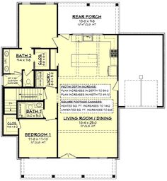 the floor plan for this house shows the living room, dining area and kitchen areas