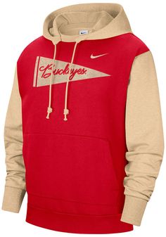 Put your Buckeyes spirit on display in this Ohio State Buckeyes Long Sleeve Hoodie! You'll be cozy on game day in this The Ohio State University Mens Red Standard Issue Hooded Sweatshirt. This Buckeyes Long Sleeve Hoodie features a team name in pendant on front chest. Wear your Ohio State Buckeyes spirit with pride in this great Mens Hooded Sweatshirt! Red Game Day Fan Apparel Hoodie, Red Team Spirit Hoodie, Red Fan Gear Hoodie, Collegiate Red Hoodie For Game Day, Collegiate Red Hoodie For Sports Season, Collegiate Red Hoodie For Fan Gear, Red Collegiate Hoodie For Game Day, Red Collegiate Hoodie For Sports Season, Red Collegiate Hoodie For Fan Gear