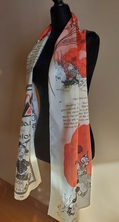 "PLEASE BE SURE YOU ARE ORDERING THE CORRECT SIZED SCARF. The scarf shown in the main photo is 16\"x72.  Fluid and beautiful draped scarves are the perfect way to dress up any outfit and wear art where you go. * Made from silk habotai fabric * Smooth surface with low lustre * Very soft hand, lovely drape * Each scarf is printed and sewn by hand in Montreal, Canada * Vivid print that will never fade after washing * Machine wash in cold water with phosphate free detergent, hang to dry, iron on syn Wonderful Wizard Of Oz, Scarf Ideas, The Wonderful Wizard Of Oz, Book Gift, Montreal Canada, Beautiful Drapes, Gift Teacher, Classic Books, Wizard Of Oz