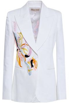 Embroidered Tuxedo, Smart Jackets, Italian Fashion Brands, Designer Blazers, Tuxedo Blazer, Blazer Designs, White Blazer, Emilio Pucci, Fashion Outlet