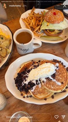 the breakfast is ready to be eaten on the table at the restaurant or diners