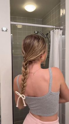 Easy Braided Ponytail, Blue And Black Braids, Black Braids Hairstyles, Easy Hairstyles For Thick Hair, Ponytail Hairstyles Easy, Ponytail Hairstyle, Hair Inspiration Long, Hair Tutorials Easy