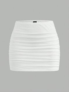 SHEIN Tween Girls Solid Color Side Ruched Cropped White Mini SkirtI discovered amazing products on SHEIN.com, come check them out! White Bodycon Skirt, White Ruffle Skirt, Mini Skirt White, White Pencil Skirt, White Mini Skirt, Shein Outfits, Pencil Skirt White, Miniskirt Outfits, Plus Size Skirts