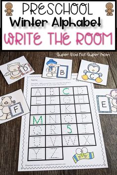 the winter alphabet write the room game