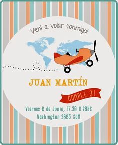 a label with an airplane flying over the earth and text that reads, vern a voit coming up juan martin complete 31