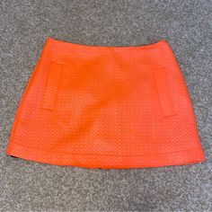 Nwt Topshop Neon Coral Diamond Pleated Mini Skirt, Size 2 New With Tags, No Visible Flaws - Neon Coral Color - Mini Length - 2 Front Pockets - Pleated Diamond Pattern - Back Zipper - Fully Lined - 100% Polyester Measurements Available Upon Request Neon Mini Skirts, Button Front Denim Skirt, High Waisted Denim Skirt, Yellow Denim, Red Mini Skirt, Faux Leather Mini Skirt, Jean Mini Skirts, Neon Coral, Plaid Mini Skirt