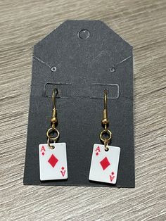 Cute Ace of Diamonds Playing Cards Earrings Playing Cards Earrings, Ace Of Diamond, Ace Of Diamonds, Jewelry Earrings Dangle, Etsy Earrings, Playing Cards, Dangle Drop Earrings, Dangle Earrings, Jewelry Earrings