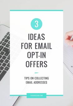 a person writing on a notebook with the title 3 ideas for email opt - in offers