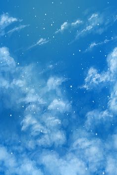 the sky is filled with clouds and stars