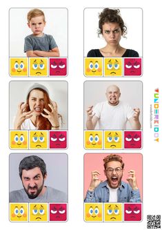 a group of people with different facial expressions