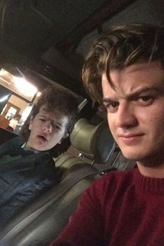 Joe Keery and Gaten Matarazzo  Steve Harrington and Dustin Henderson Steve Harrington Stranger Things, Joe Kerry, Movie Makeup, Beautiful Joe, Direction Quotes, Cute Guy Pics, One Direction Quotes