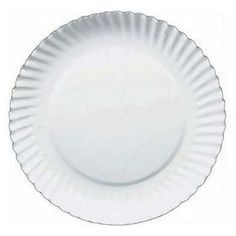 a white paper plate on a white background