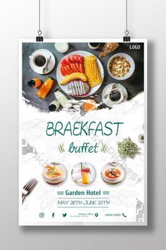 a poster for the breakfast buffet at garden hotel