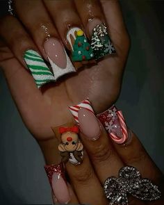 Punk Nails, Dope Nail Designs, Christmas Nails Acrylic, Long Square Acrylic Nails