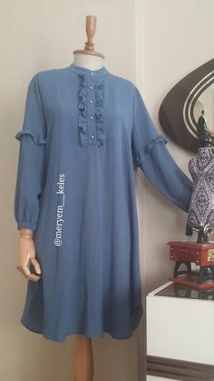 Tunik Linen, Moslem Fashion, Fancy Shirt, African Dresses For Kids, Simple Kurta Designs, Trendy Shirt Designs