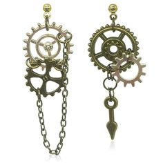 PRICES MAY VARY. ⚙⚙Unique Designs⚙⚙This is punk steam punk gear dangle earrings,simple and generous style of original design for more comfortable wearing feeling, equally gorgeous for casual or dressy occasions ⚙⚙Sturdy material⚙⚙The earrings are made of alloy, durable and sturdy, not easy to fade, safe for sensitive skin, comfortable to wear, easy and convenient to wear and take off ⚙⚙Applicable scene⚙⚙Show your personality, highlight your beauty and grasp people's eyes, these earrings are suit Steampunk Jewelry Ideas, Steampunk Accessories Women, Arcane Earrings, Steampunk Jewelry Earrings, Steampunk Headphones, Steampunk Gold Dangle Jewelry, Gold Steampunk Dangle Jewelry, Gold Steampunk Earrings, Nickel-free Gold Steampunk Jewelry