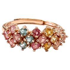 Bochic "Orient” Multi Color Tourmalines Cluster Ring Set 18K Gold & Silver Ring is adjustable Natural Multi Color Tourmalines - 2.50 Carat This Ring is from the "Orient" traveling collection are the epitome of elegance and versatility. It offers a perfect blend of day to night and swimwear to evening wear, allowing you to effortlessly transition between different occasions and outfits. Wearing these spectacular oriental-style ring will undoubtedly make you the center of attention. It addw a touch of glamour and sophistication to your favorite caftans, swimwear, or evening attire, enhancing your overall look. The "Orient" collection, from which this ring originates, showcases exceptional craftsmanship and incorporates natural gemstones. The ring is set in 18k gold and silver, guaranteeing i Vintage Cluster Ring, Cluster Ring Set, Multi Sapphire, Tourmaline Stone, Modern Ring, Natural Sapphire, Cluster Ring, Gold And Silver, Evening Wear